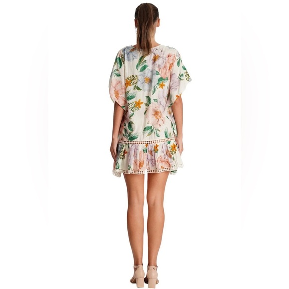 Z&L floral bathing suit coverup or dress with tassels - Picture 2 of 12